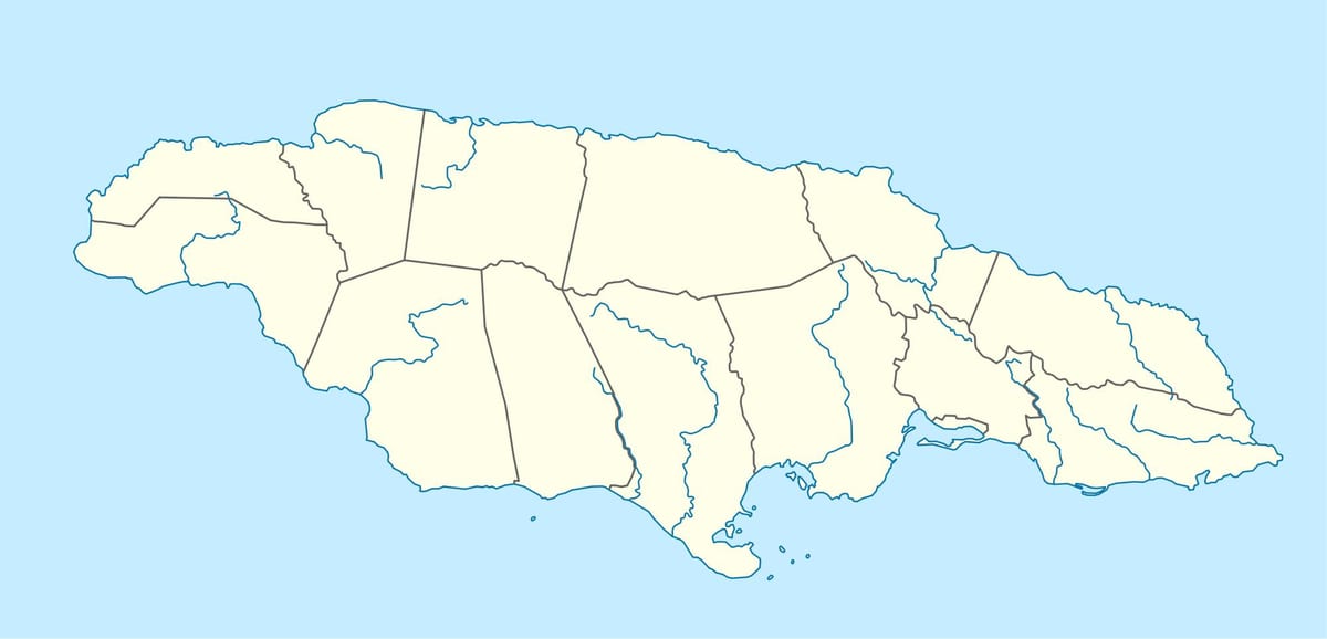 வரைபடம் ஜமைக்கா காட்டும் ஆறுகள்