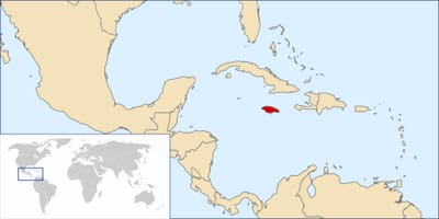 ஜமைக்கா நாட்டின் உலக வரைபடம்