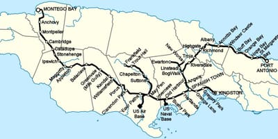 வரைபடம் ஜமைக்கா ரயில்வே