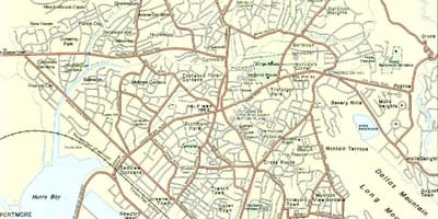 வரைபடம் ஜமைக்கா கிங்ஸ்டன் சுற்றுப்புறங்களில்