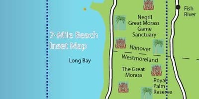 வரைபடம் negril ஜமைக்கா 7 மைல் கடற்கரை